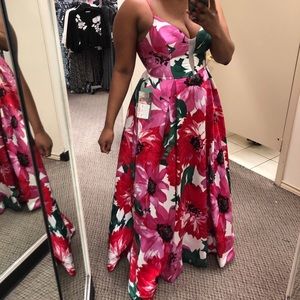 Floral Print Evening Gown